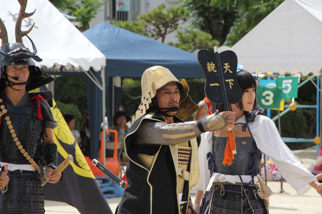 学区の運動会に来た岡崎の葵武将隊