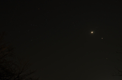 月、金星、木星とオリオン