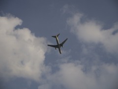 飛行機を真下から