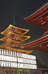 浅草寺のライトアップ