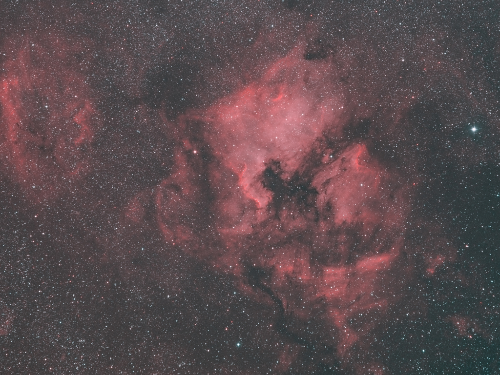 北アメリカ星雲周辺（庭からポタ赤）　