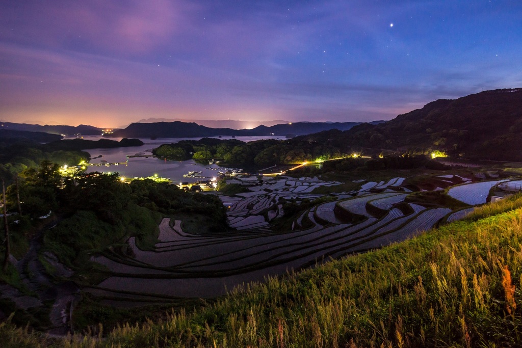 大浦の棚田　　夜景