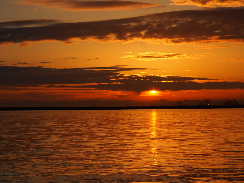 釧路港　夕焼け2