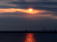 一瞬の夕焼け