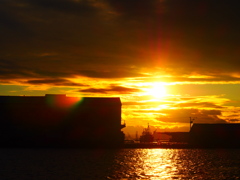 釧路港　夕焼け　20120719