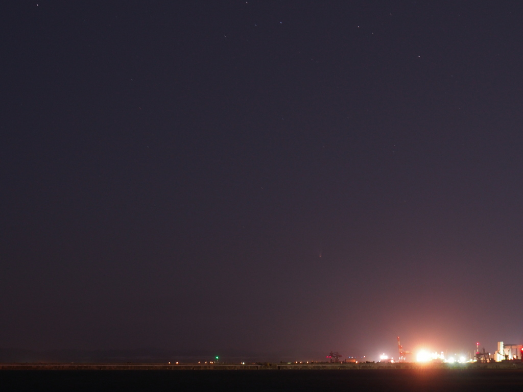パンスターズ彗星　＠釧路港　2013-03-19