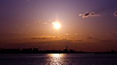 港の夕景