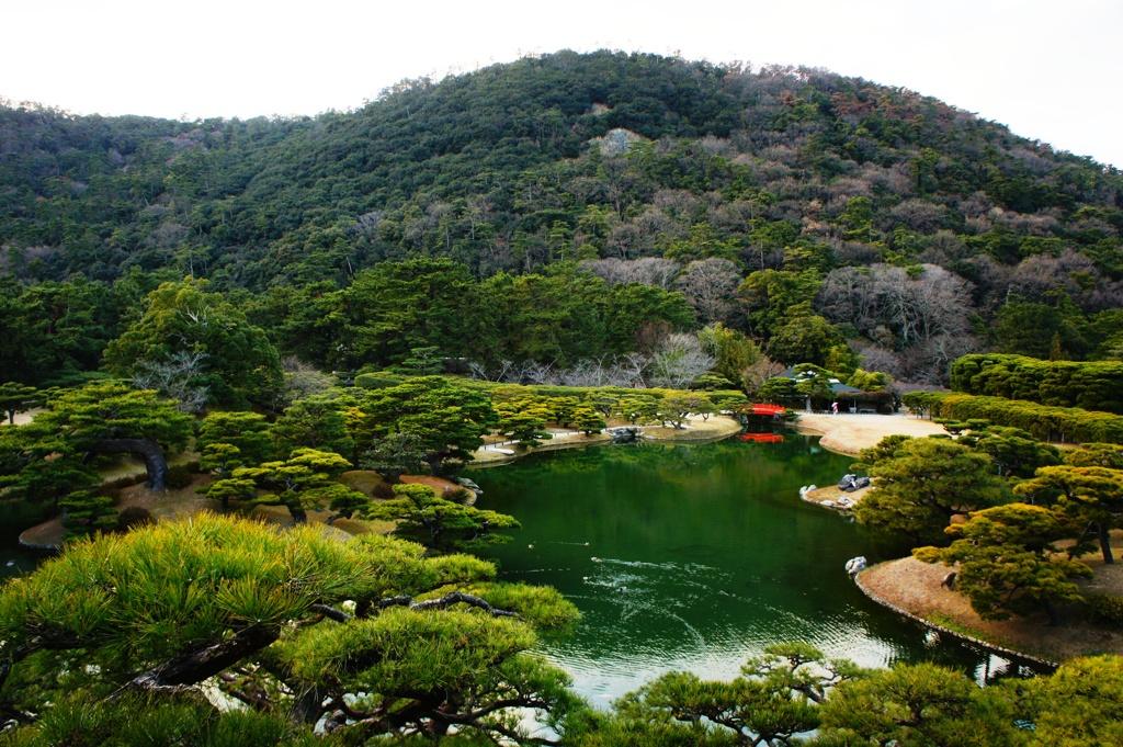 栗林公園　高台からの展望