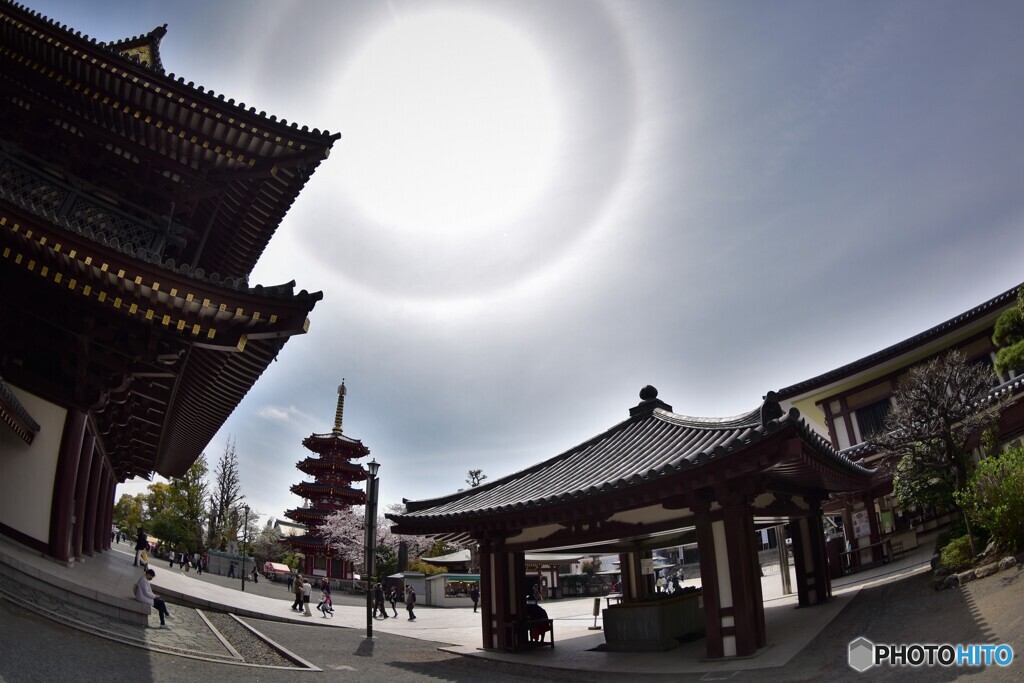 晴天下の平間寺