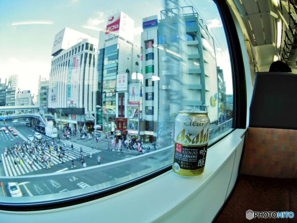 車窓から・・・上野駅でかんぱ～い！
