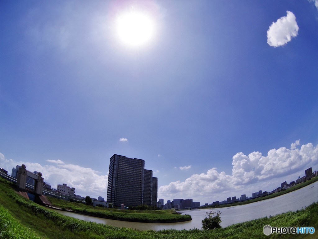 今日の多摩川(神奈川県側）