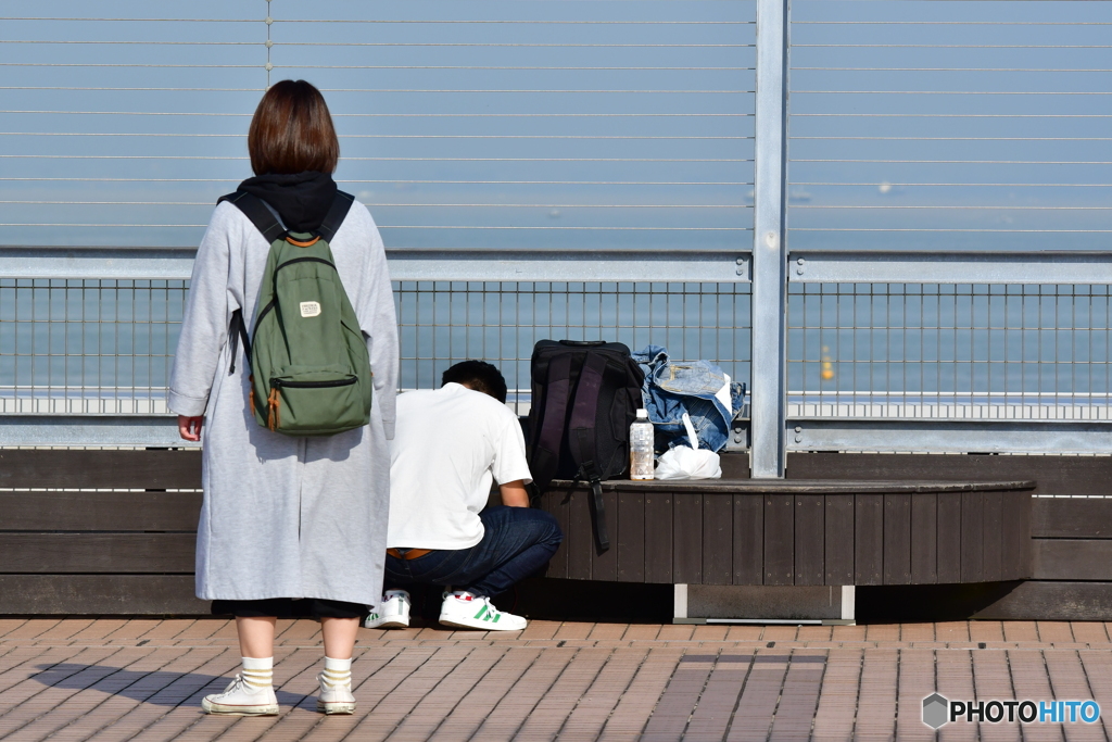 羽田のデッキの上で・・・