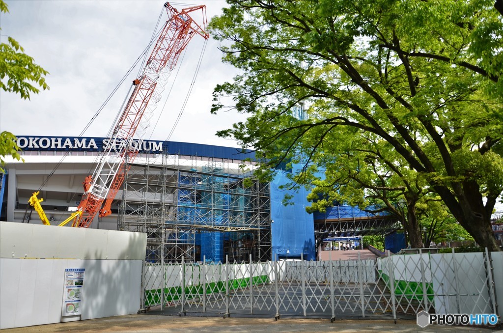 改修中の横浜スタジアム