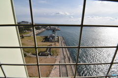 明石海峡大橋から見る六角堂
