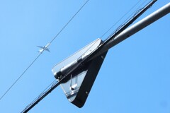 ライン上を行く旅客機