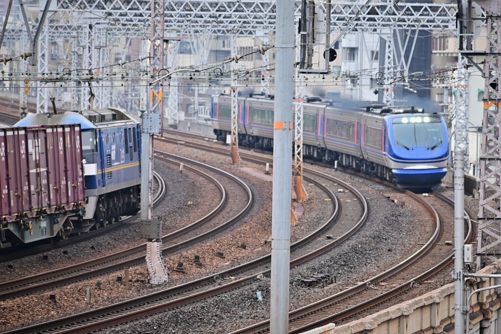 JR元町駅際歩道橋からの定番