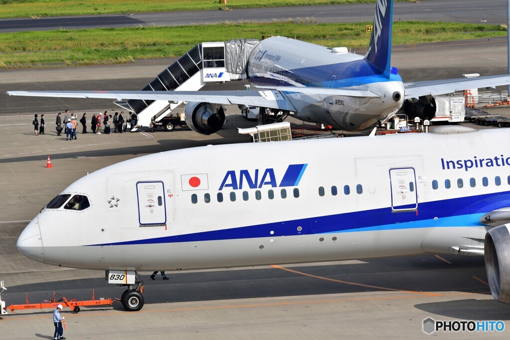 搭乗客の目線と、地上クルーの目線・・・