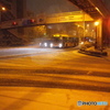 交差点で・・・雪