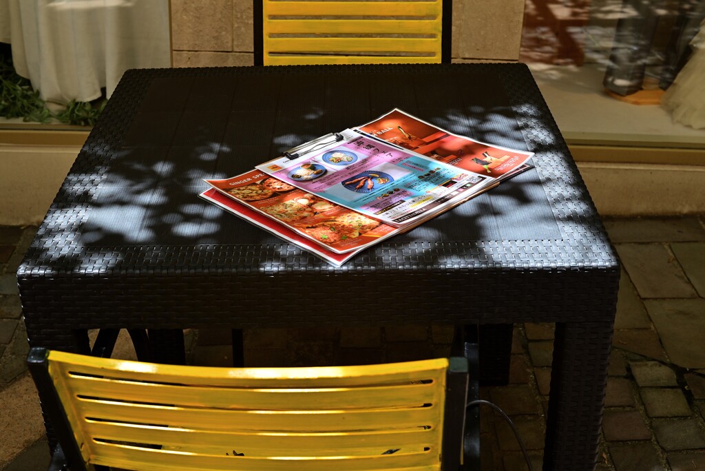 Menu on the table