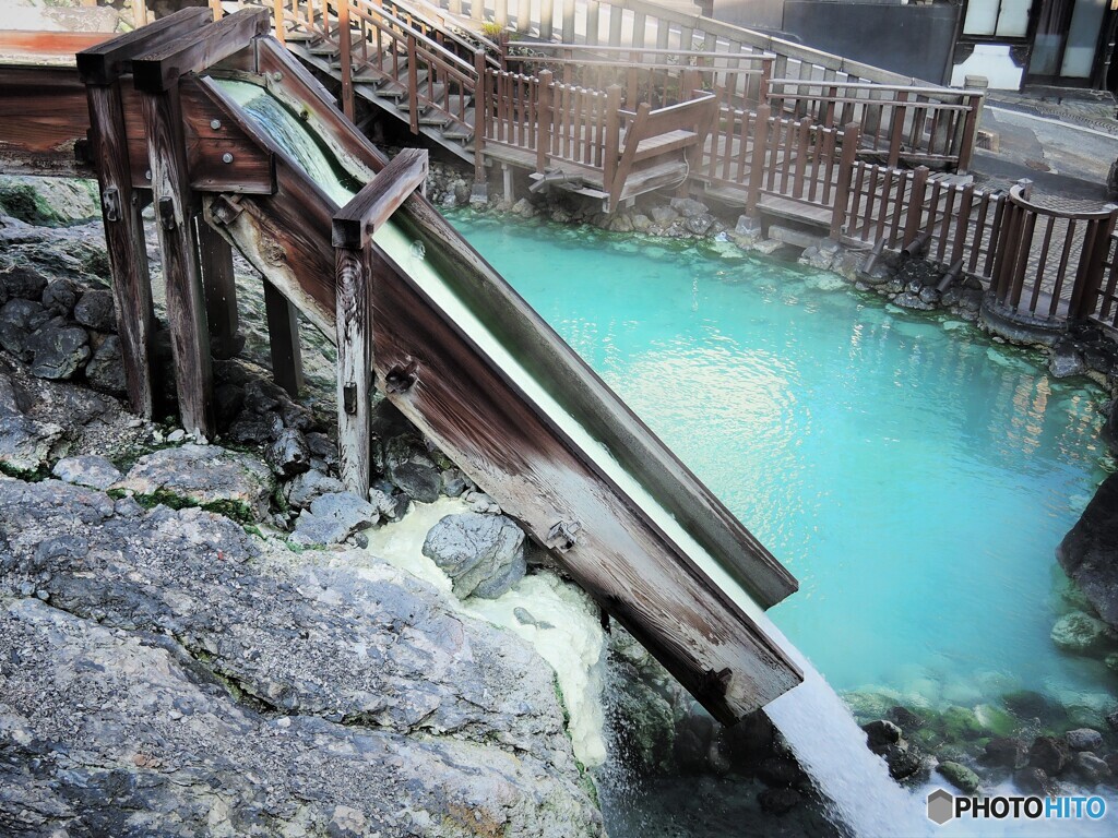 湯畑のたまり・・・