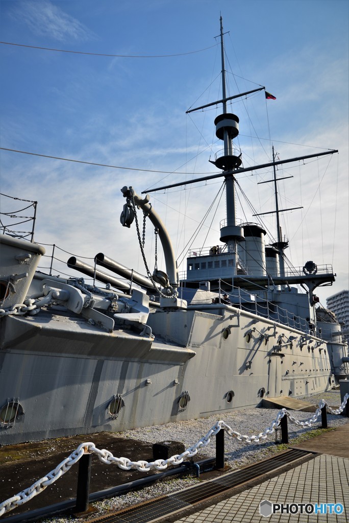 Z旗を掲げた戦艦三笠