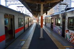 山陽電車と阪神電車の会話で、