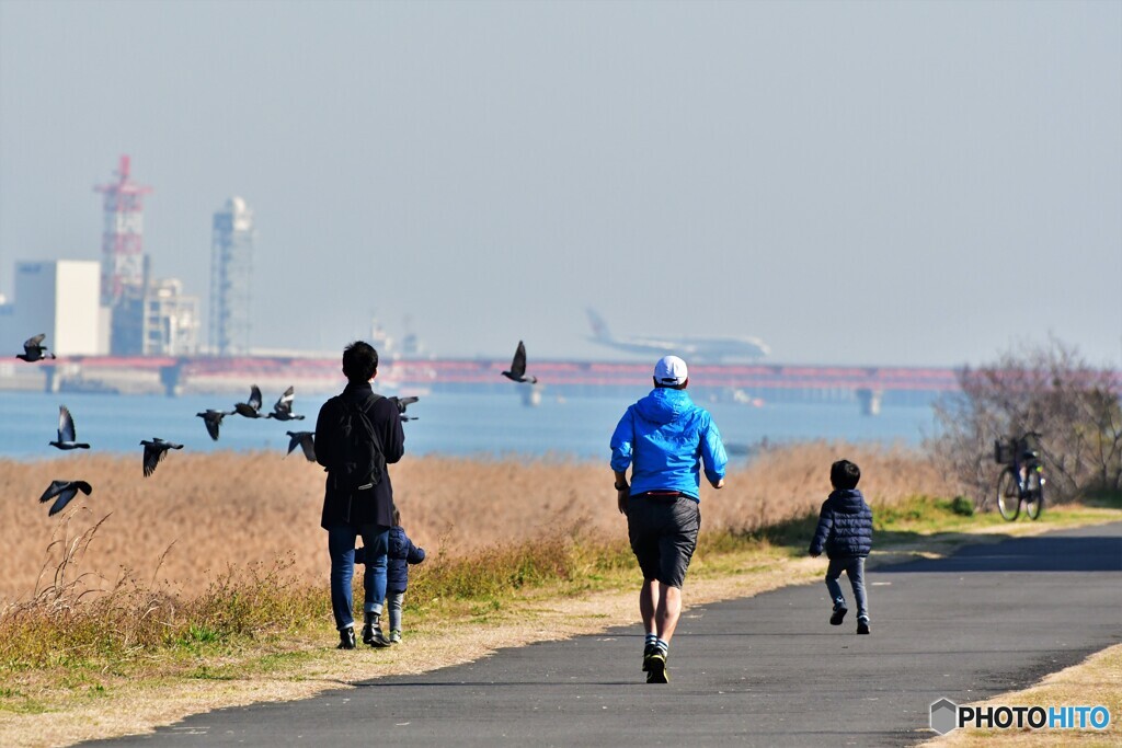 多摩川河川敷・・・大晦日