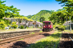 長良川鉄道　洞温泉口駅(別名花の駅)