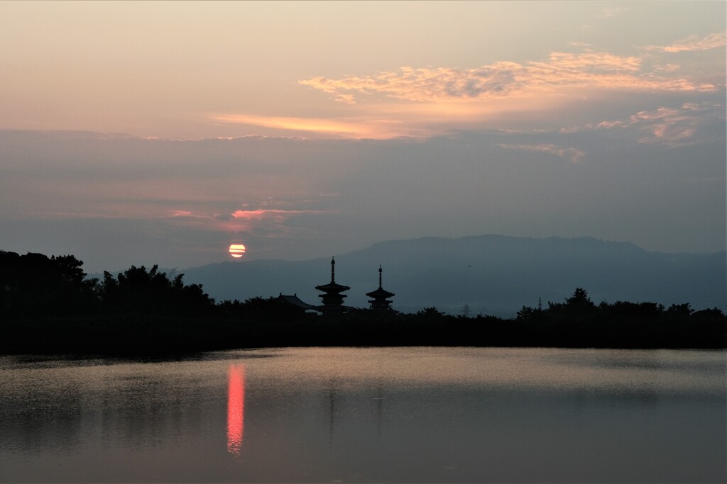 若草山の朝日
