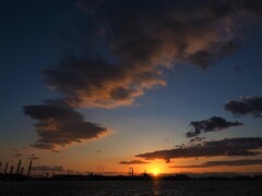 堺港の夕陽