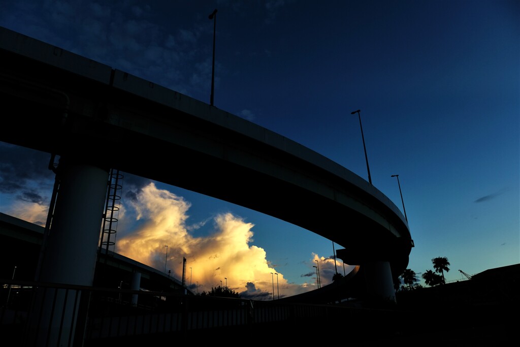 黄昏の入道雲
