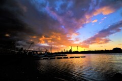 堺市浜寺の夕陽