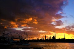 堺市浜寺の夕陽