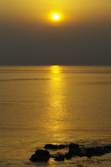 夕陽の海