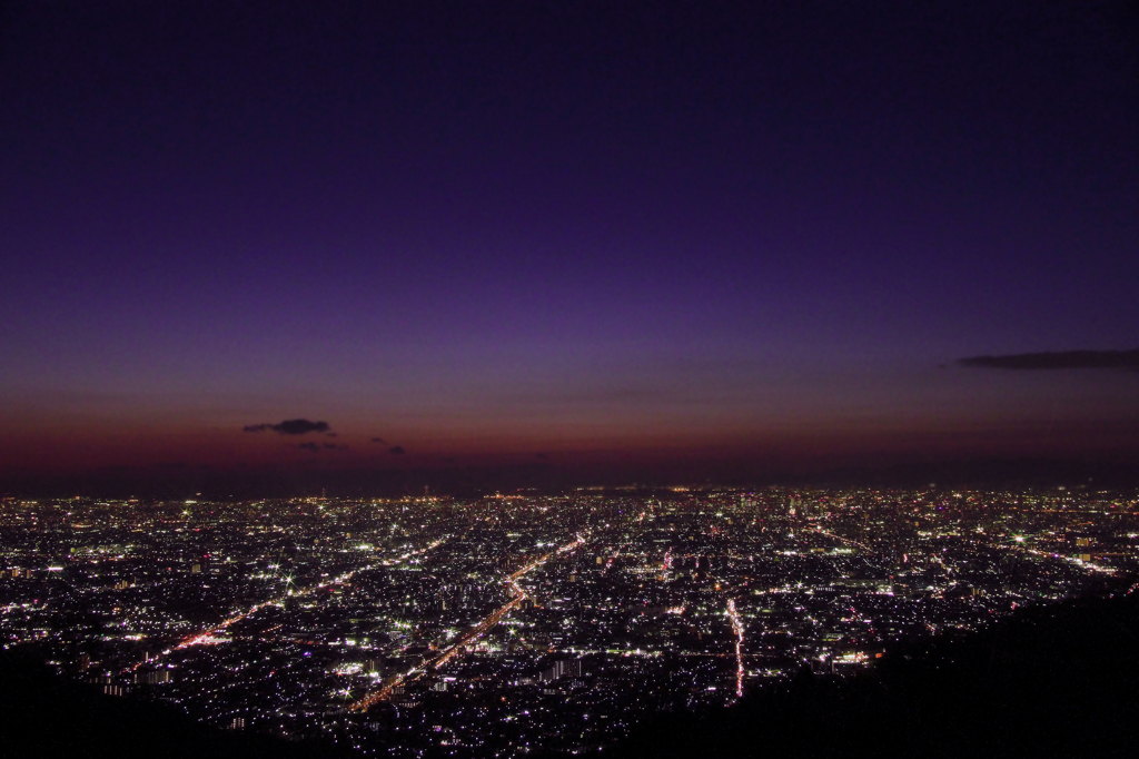 夕景の街