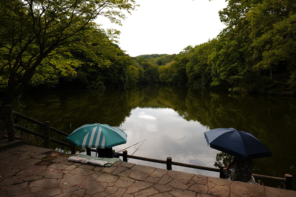 震生湖にて