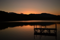 一碧湖の夕暮れ