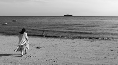 on the beach