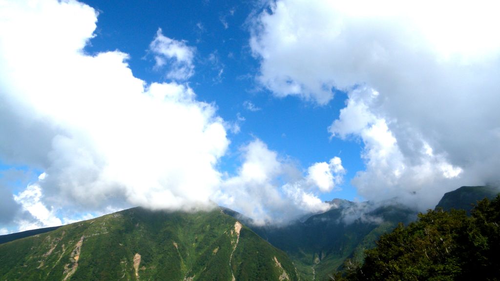 雲間の山頂