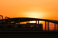 和泉多摩川の夕景