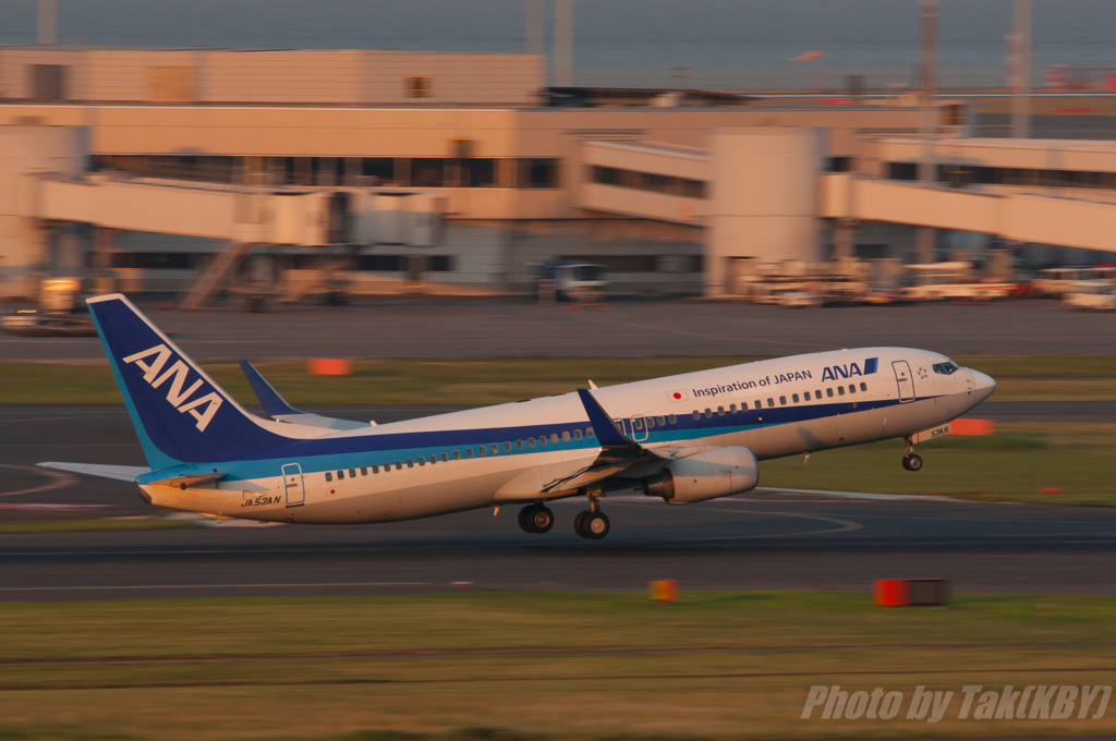 夕日を浴びてTake-off