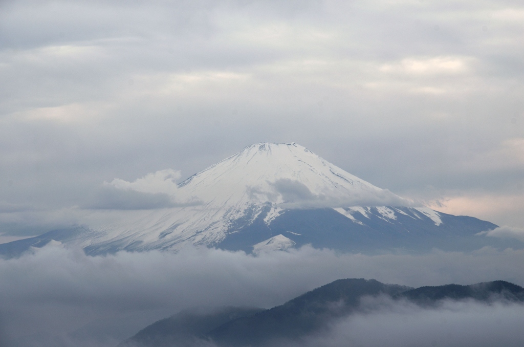 雪を抱く富士