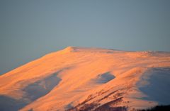 夕陽に照らされる姥ヶ岳