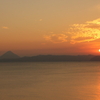 開聞岳と夕陽
