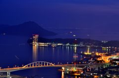 広島の港　夜景