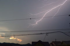 夕暮れの雷