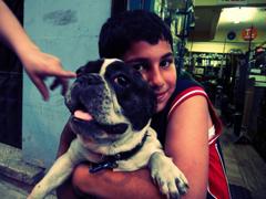 少年と犬