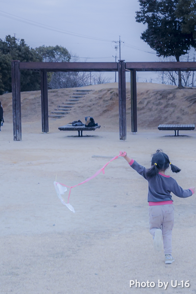 Before night Her kite