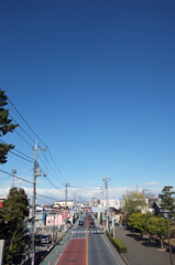 歩道橋から。