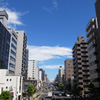 歩道橋から。
